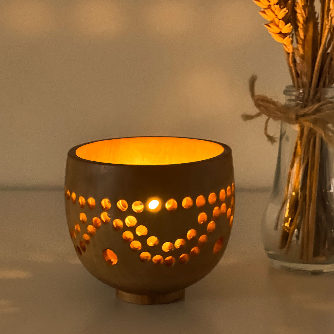 Burflower Wood Tealight Holder