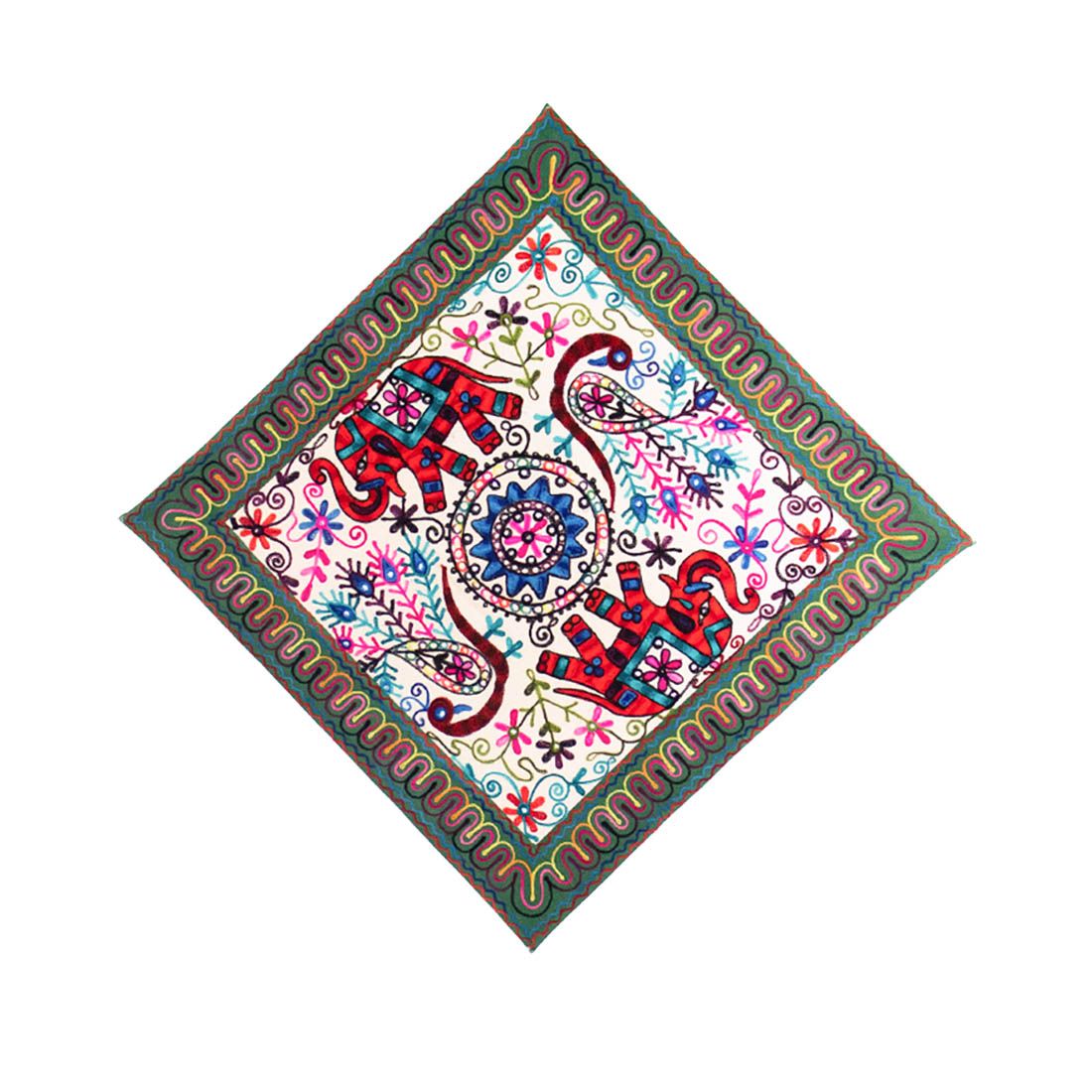 Green Embroidered Pipli Wall Art