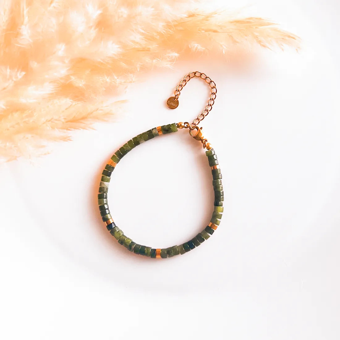 Olive Glow Jade Bracelet