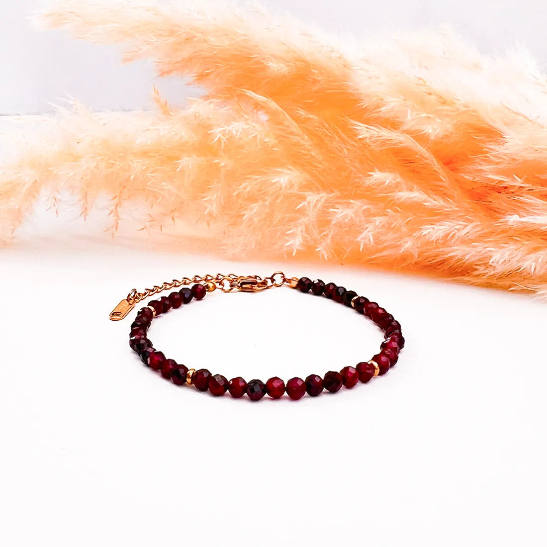 Opaline Granat Facetten Armband