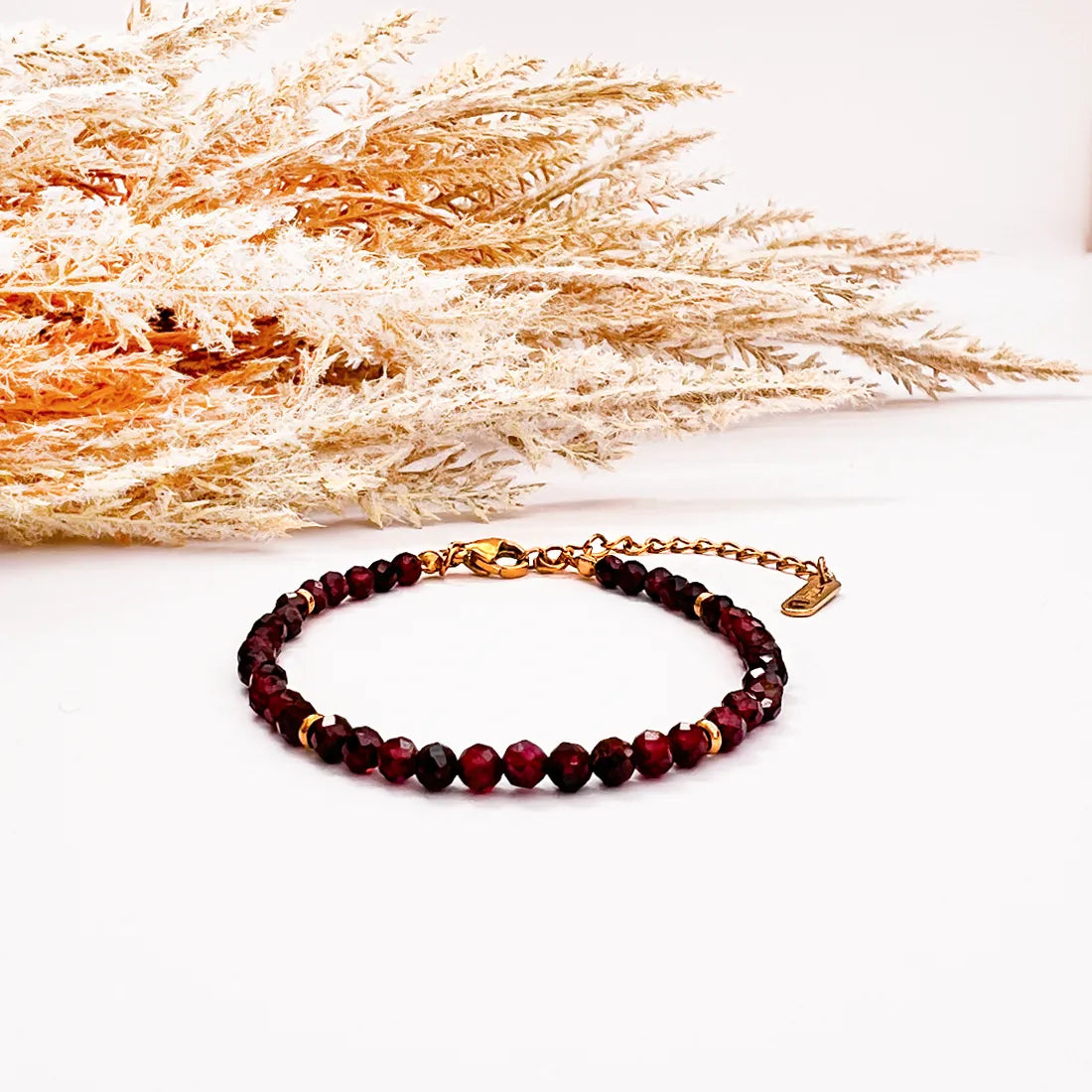 Opaline Granat Facetten Armband