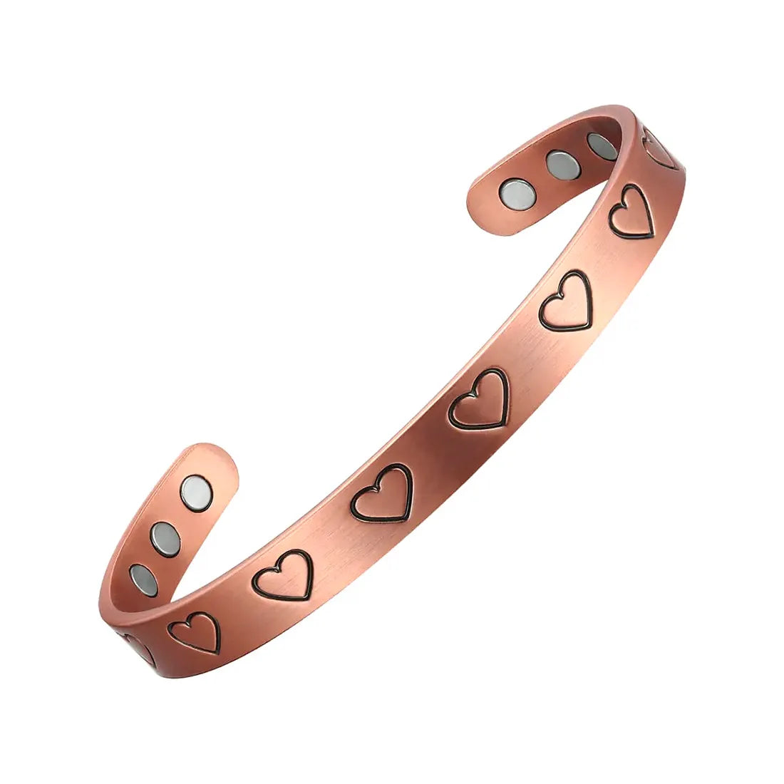 Radiant Hearts copper bracelet with magnets