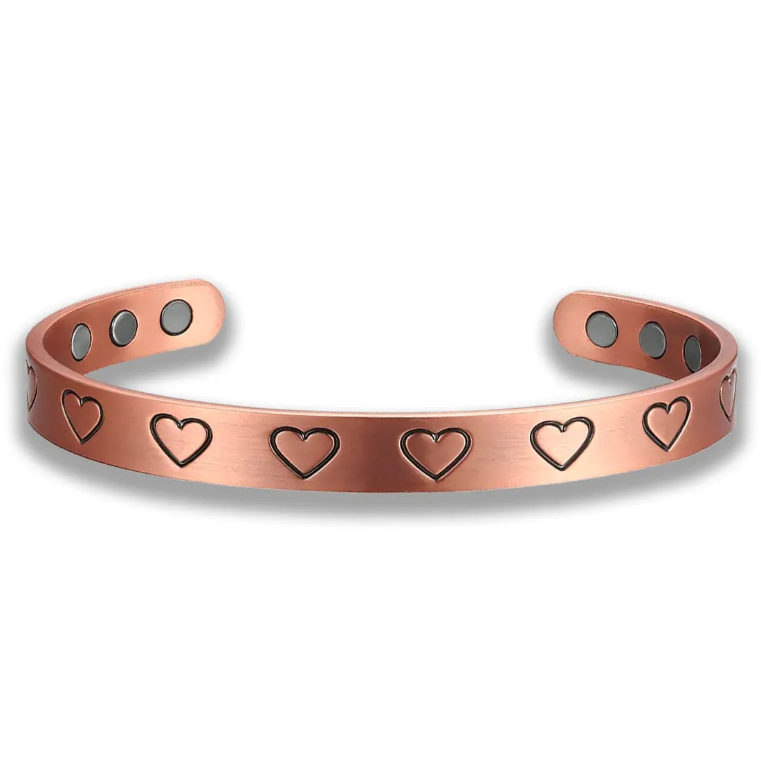Radiant Hearts Kupferarmband mit Magneten