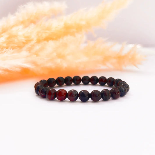 Red Garnet Tiger Eye Bracelet 8 mm