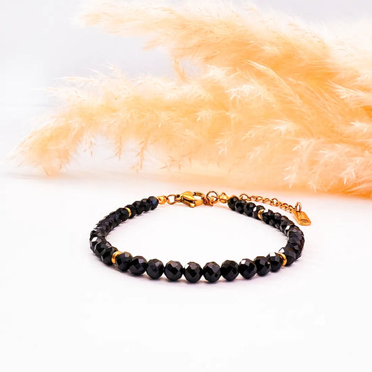 Delicate Black Onyx Facets Bracelet