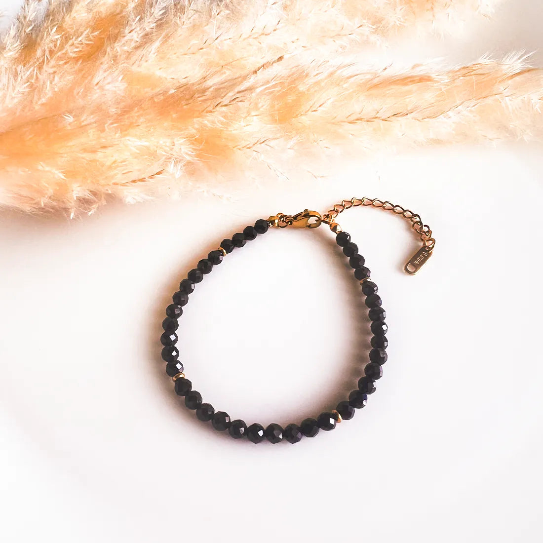 Delicate Black Onyx Facets Bracelet