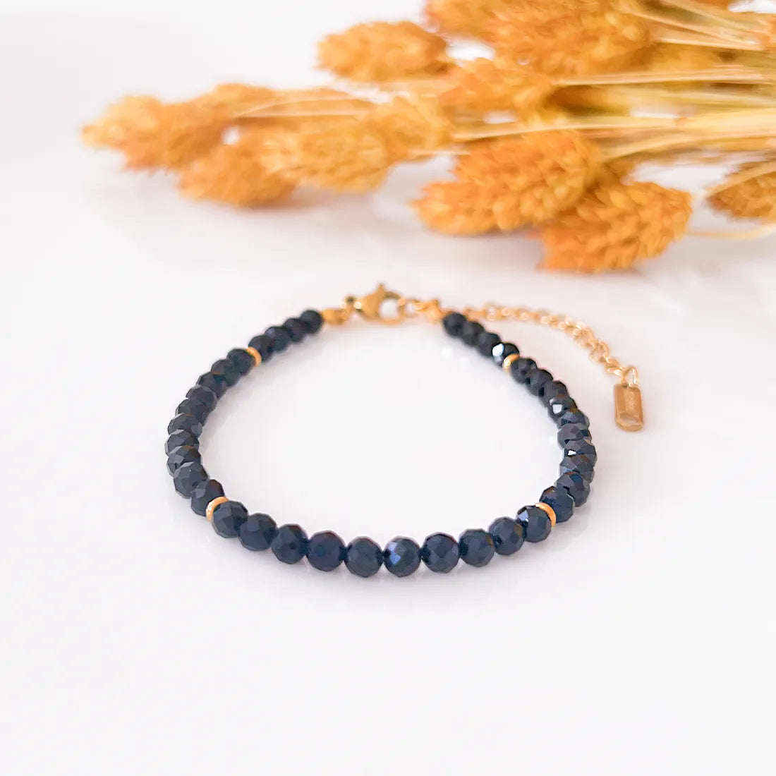 Delicate Black Onyx Facets Bracelet