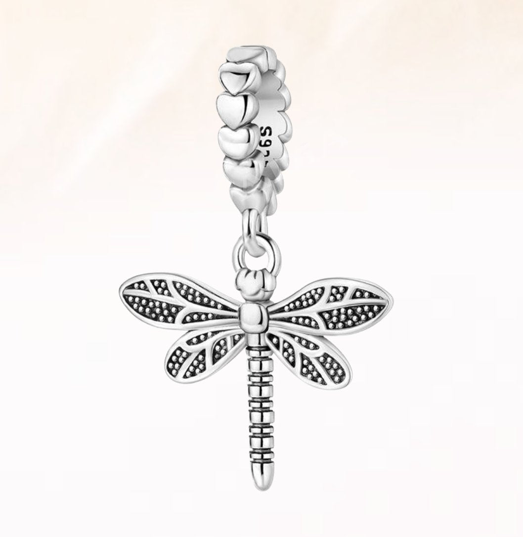 Dragonfly Silver Charm