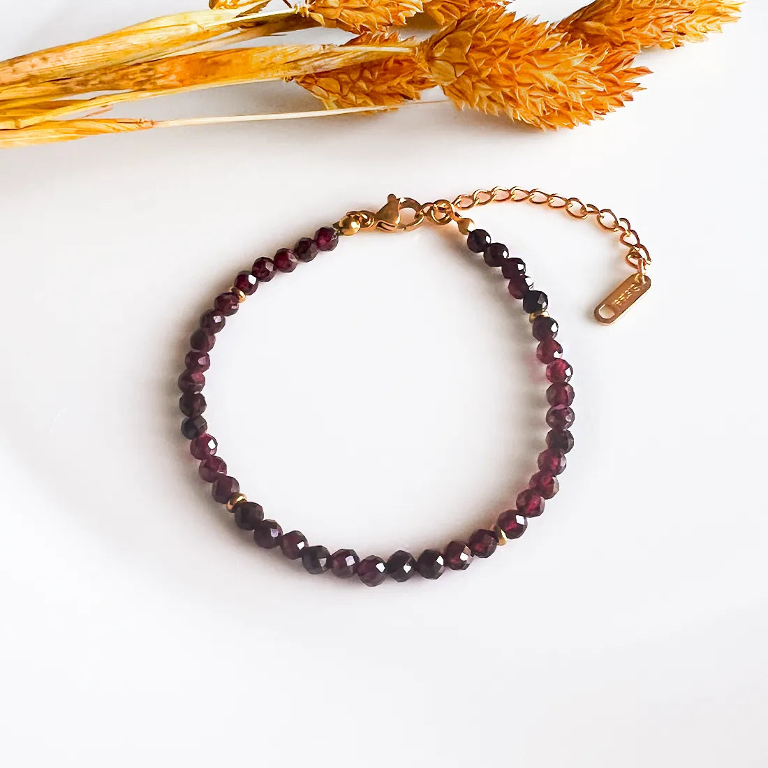 Opaline Garnet Facets Bracelet