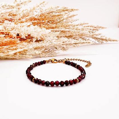 Opaline Granat Facetten Armband