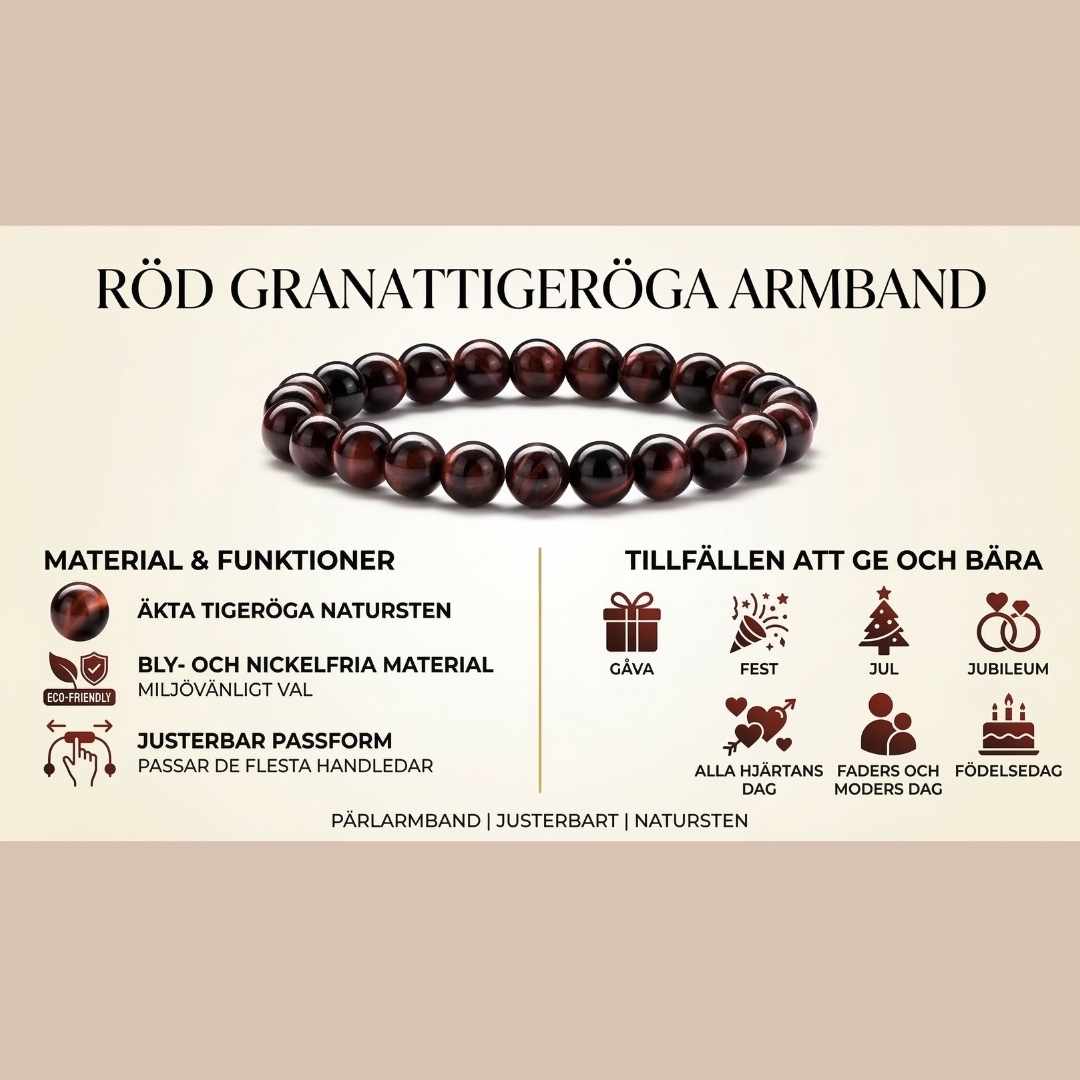 Red Tiger Eye Crystal Bracelet