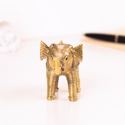 Royal Baby Elephant Handmade Brass Figurine in Dhokra Art