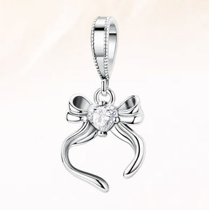 Silver Bow Charm
