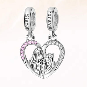 Sister Forever Silver Charm